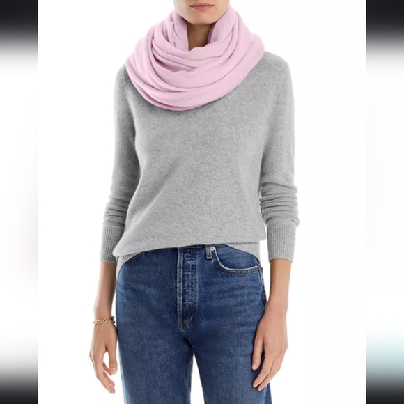 NWT C by Bloomingdale's Cashmere Travel Wrap Shawl Scarf in Rose Quartz - Picture 3 of 12